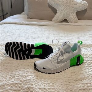 Nike White and Neon Green Sneakers